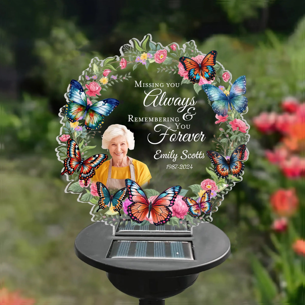 Missing You Always &amp; Remembering You Forever - Personalized Solar Light, Memorial Gift - CF-SL165