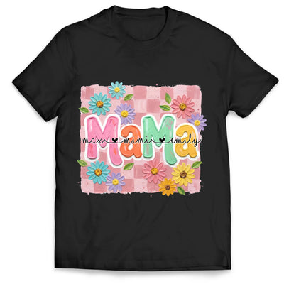 Sweet, Strong & Mama - Personalized T-shirt, Gift For Mom, Mama Graphic Tee, Cute Floral Mother’s Day Shirt