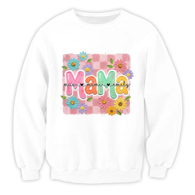 Sweet, Strong & Mama - Personalized T-shirt, Gift For Mom, Mama Graphic Tee, Cute Floral Mother’s Day Shirt