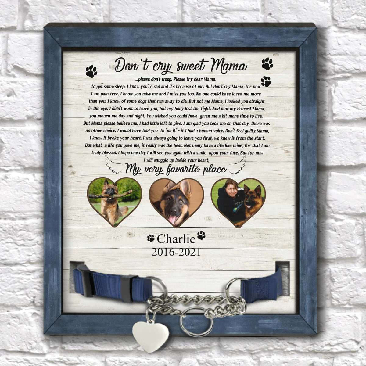 Don't Cry Sweet Mama, Personalized Pet Memorial Sign, Pet Loss Gift