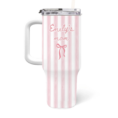 First Mother’s Day Full of Love & Joy - Personalized Tumbler, Gift For New Mom, Blue Stripe, Future Mom Gift, New Baby Gift For Mom