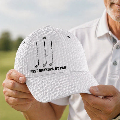Best Dad By Par - Personalized Classic Cap, Best Grandpa By Par Hat, Custom Name Father's Day Golf Gift, Golf Lover Gift For Him