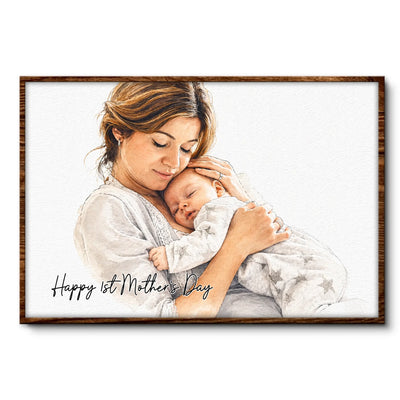 First Time Mom - Personalized Poster, Gift For New Mom, First Time Mom Custom Photo Portrait