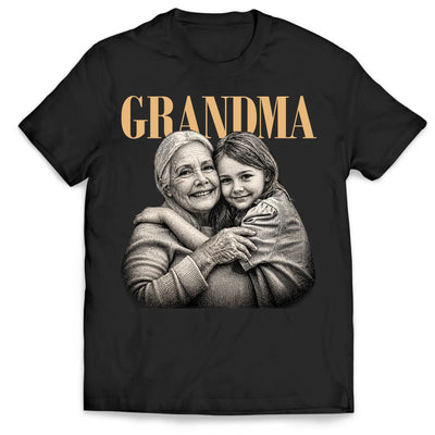 Raised With Love - Personalized T-Shirt, Drawing Portrait From Photo, Gift For Grandma, Mom, mother's Day Gift