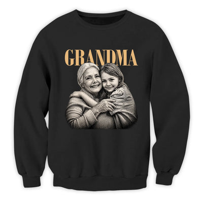 Raised With Love - Personalized T-Shirt, Drawing Portrait From Photo, Gift For Grandma, Mom, mother's Day Gift