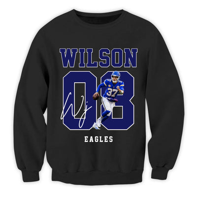 Football Player Name & Number - Personalized T-Shirt, Gift For Football Player, Football Lover Gift With Custom Photo, Name