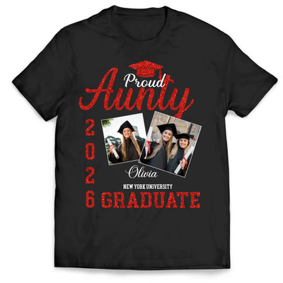 Cheering Loud For Our Graduate - Personalized T-Shirt, Proud Family Of A Class Of 2026 Graduate, Custom Photo Graduation Shirt