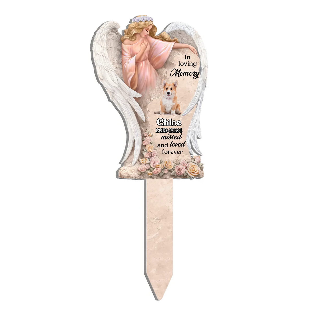 In Loving Memory Missed And Loved Forever - Personalized Plaque Stake, Loss Of Pet, Memorial Gift - PS75