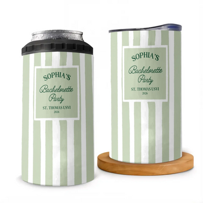 Bride’s Last Sip Trip - Personalized Can Cooler, Beach Bachelorette Party, Bridesmaid Gifts