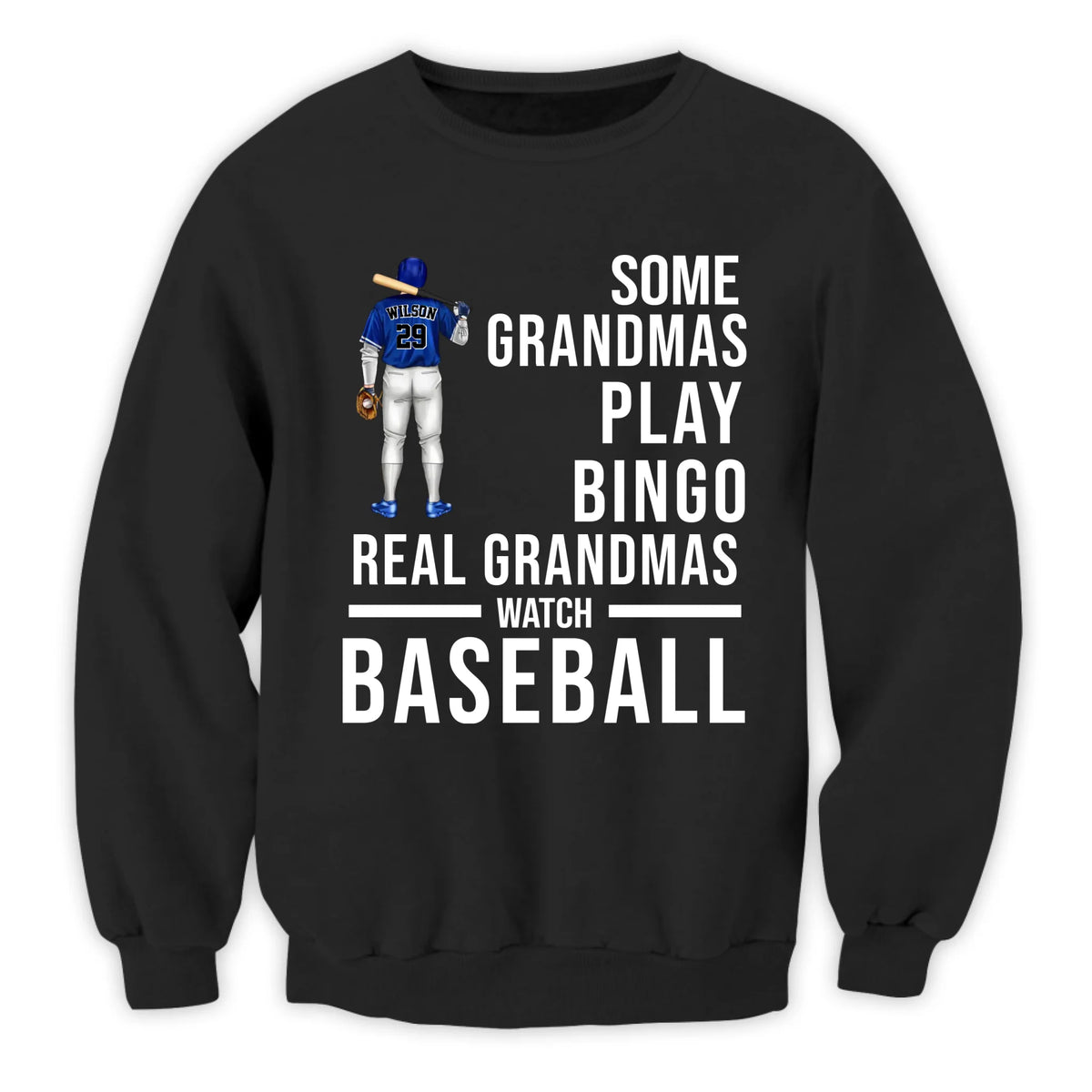 Some Grandmas Play Bingo Real Grandmas Watch Baseball - Personalized T-Shirt, Baseball Gift For Family, Baseball Fan