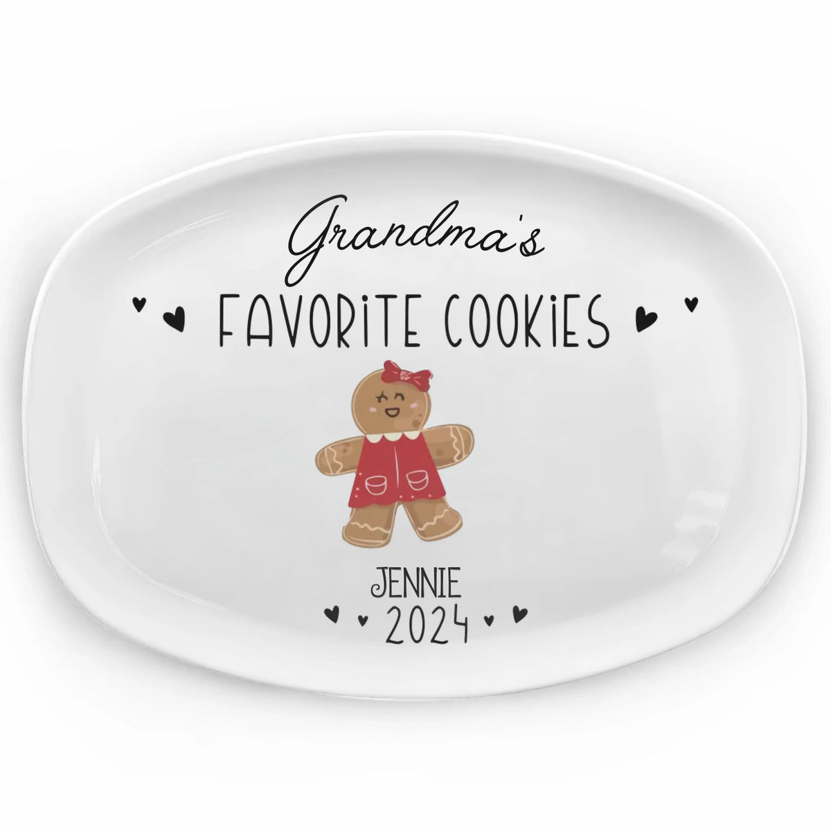 Grandma's Favorite Cookies - Personalized Platter, Family Platter, Personalized Gingerbread Christmas Plate - PL264TL