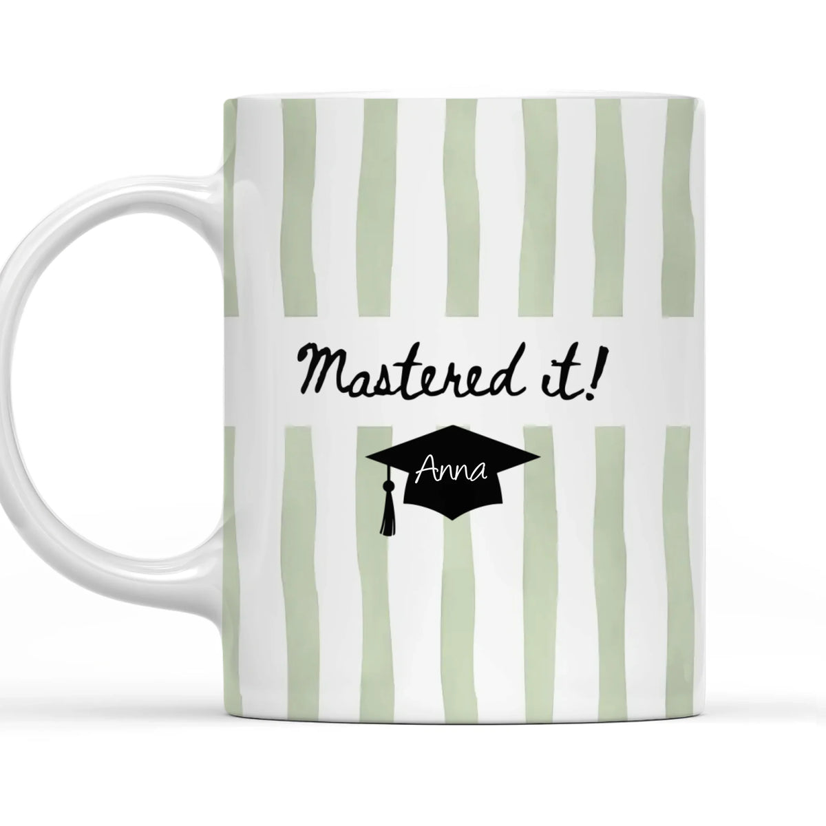 Mastered It, Earned It, Celebrated It - Personalized Mug, Master Graduation Mug, Stripe Class of 2026 Grad Gift
