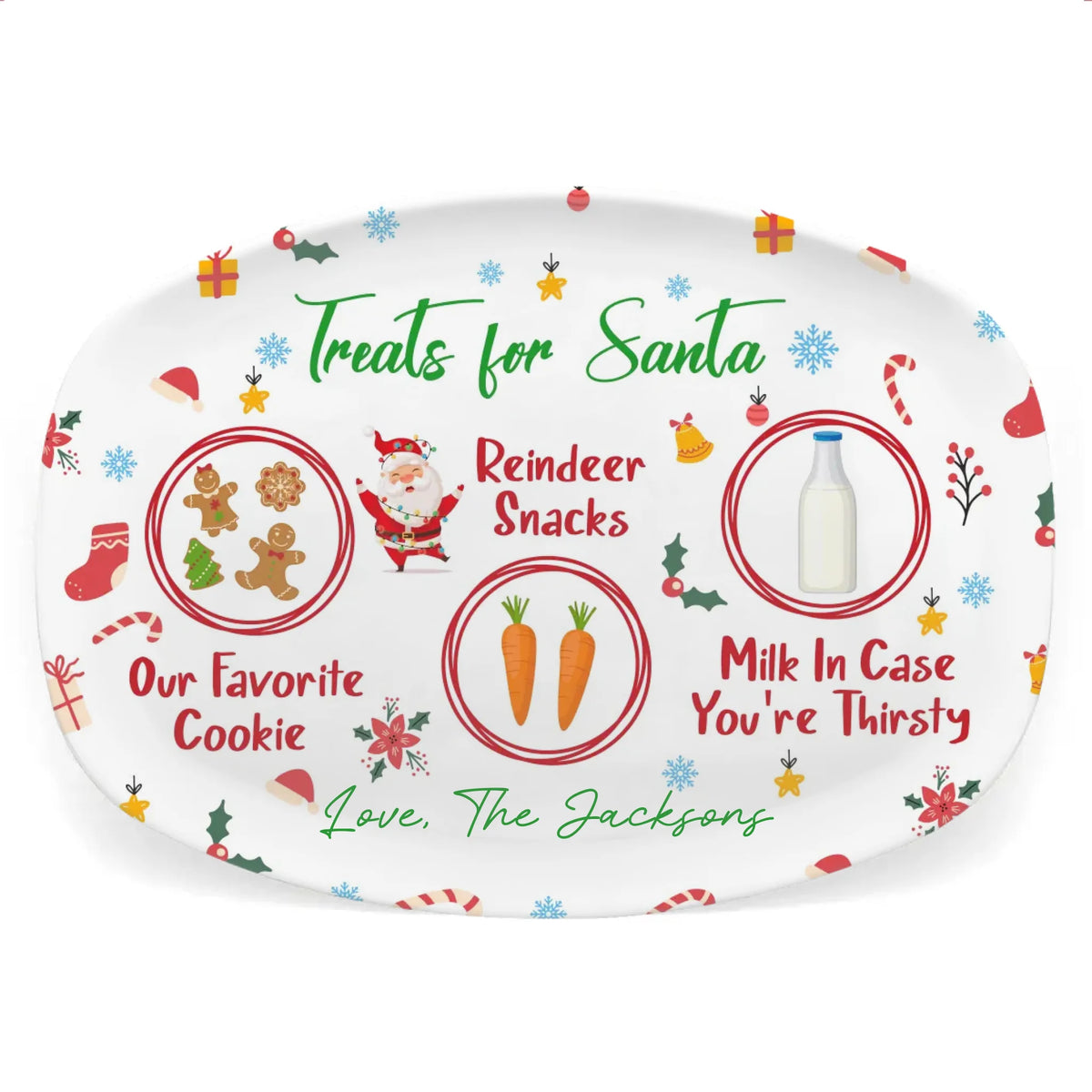 Treats For Santa - Personalized Platter, Santa Cookie Plate, Christmas Eve Cookie Plate - PL315YV