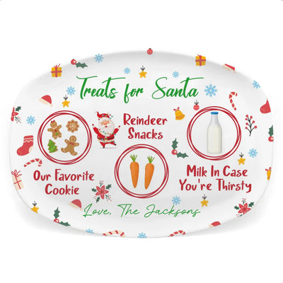 Treats For Santa - Personalized Platter, Santa Cookie Plate, Christmas Eve Cookie Plate - PL315YV