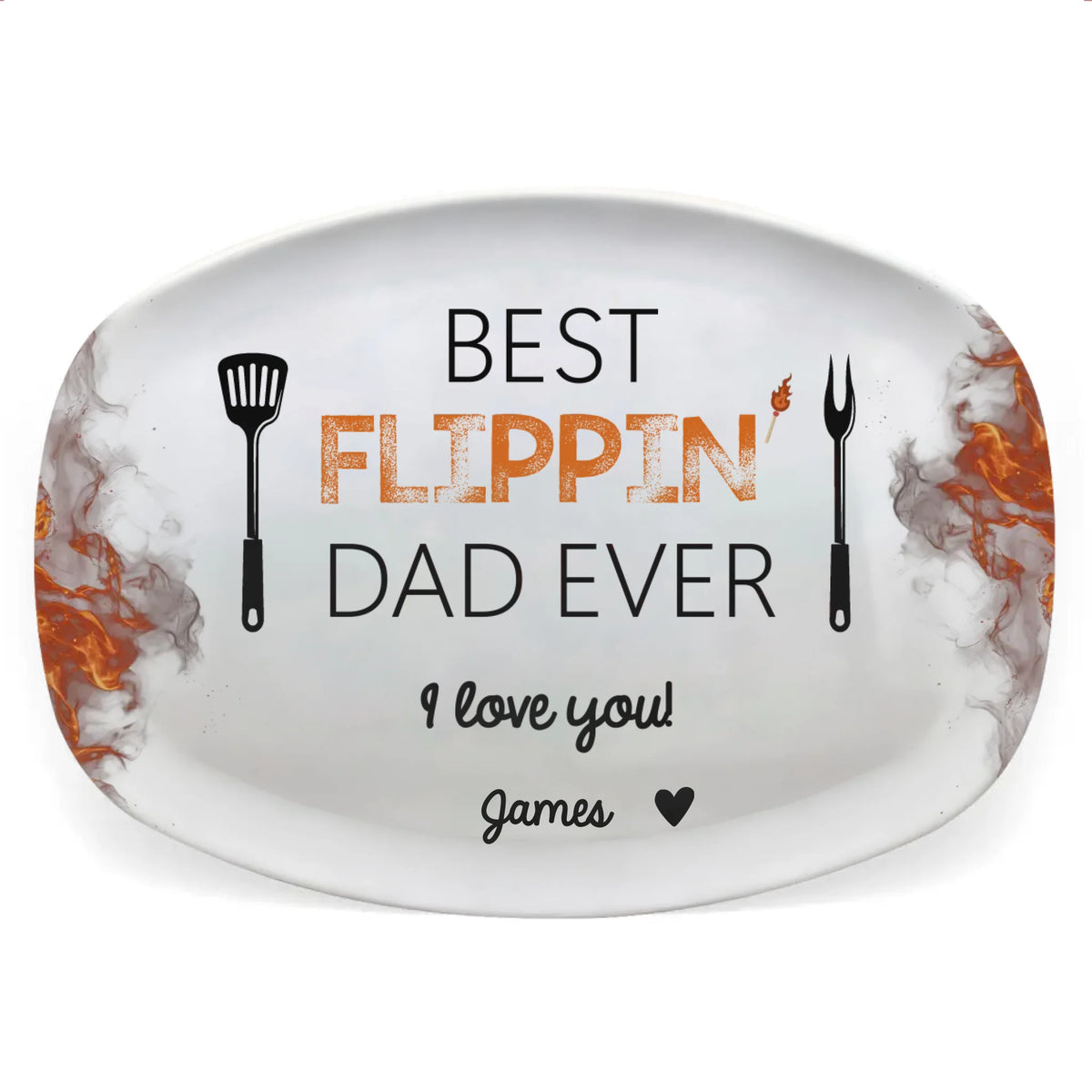 Best Flippin' Dad Ever - Personalized Platter, Gift For Dad