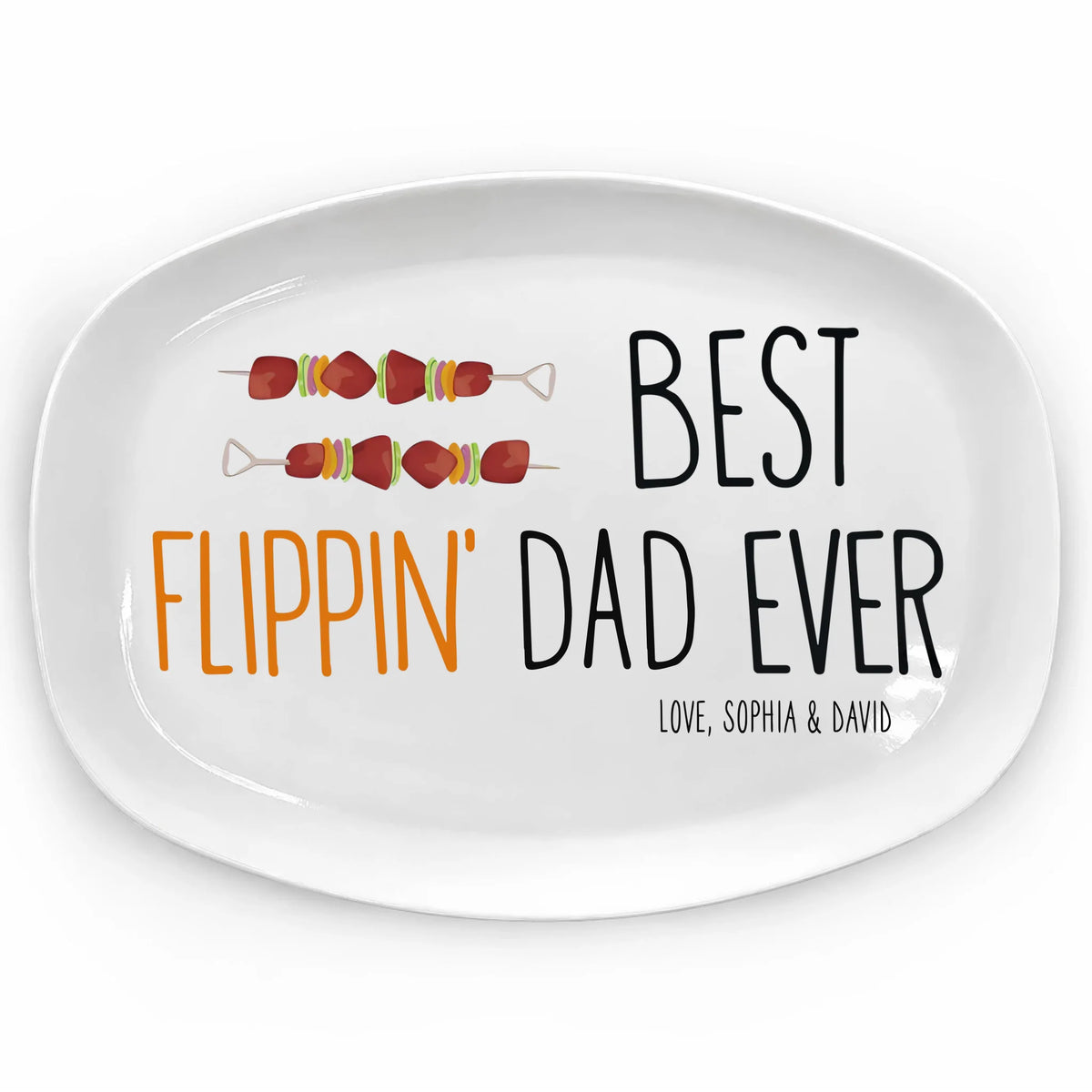 Best Flippin' Dad Ever - Personalized Platter, Gift For Dad, Gift For Him, Father's Day 2026, Dad BBQ Gift