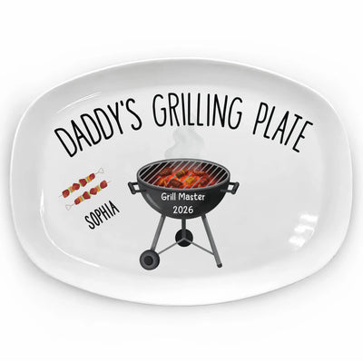 The Best BBQ Comes From Dad’s Heart - Personalized Platter, Happy Father's Day Gift, BBQ Lover Gift For Dad,Grill Master Daddy Birthday Gifts