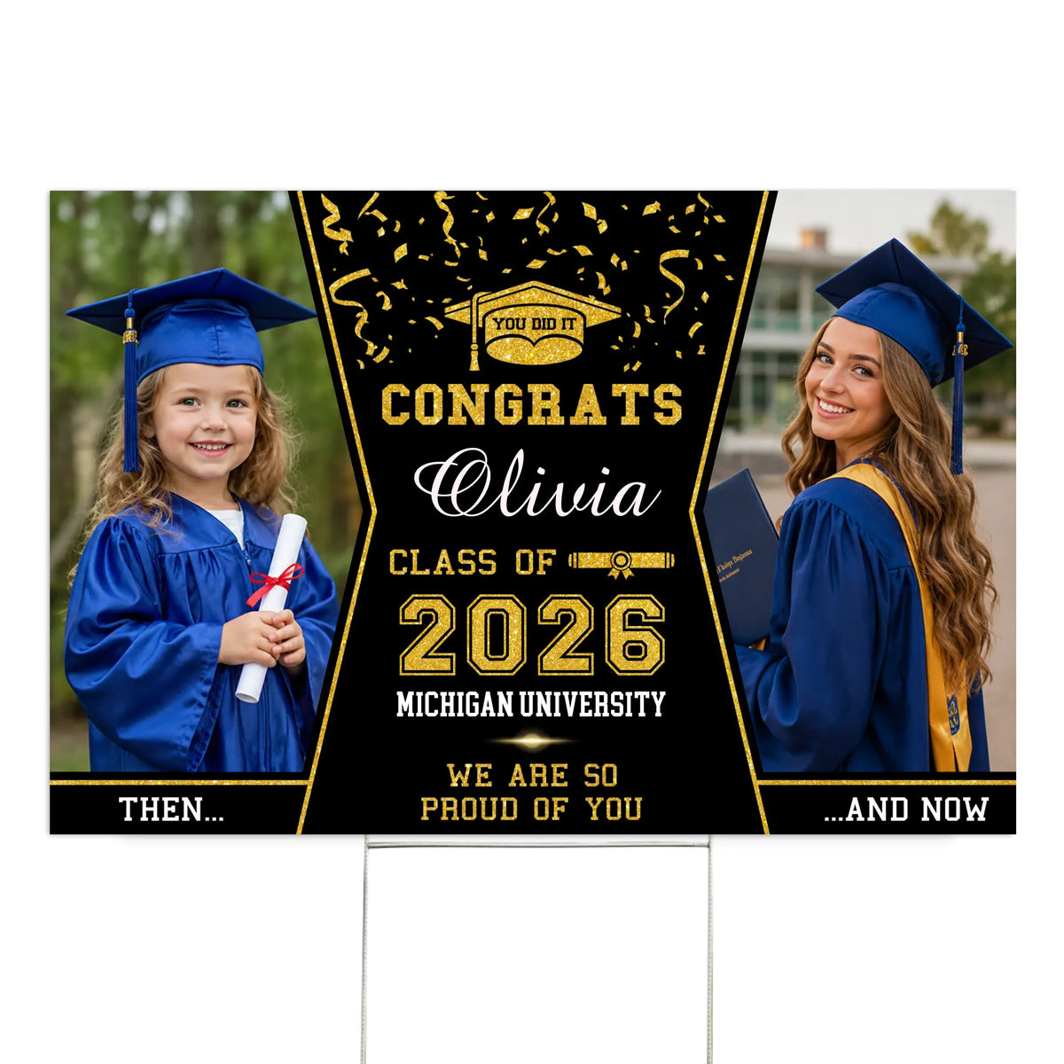 From Tiny Dreams To Graduation Day - Personalized Yard Sign, Graduation Gift, Class Of 2026, Graduation Yard Sign