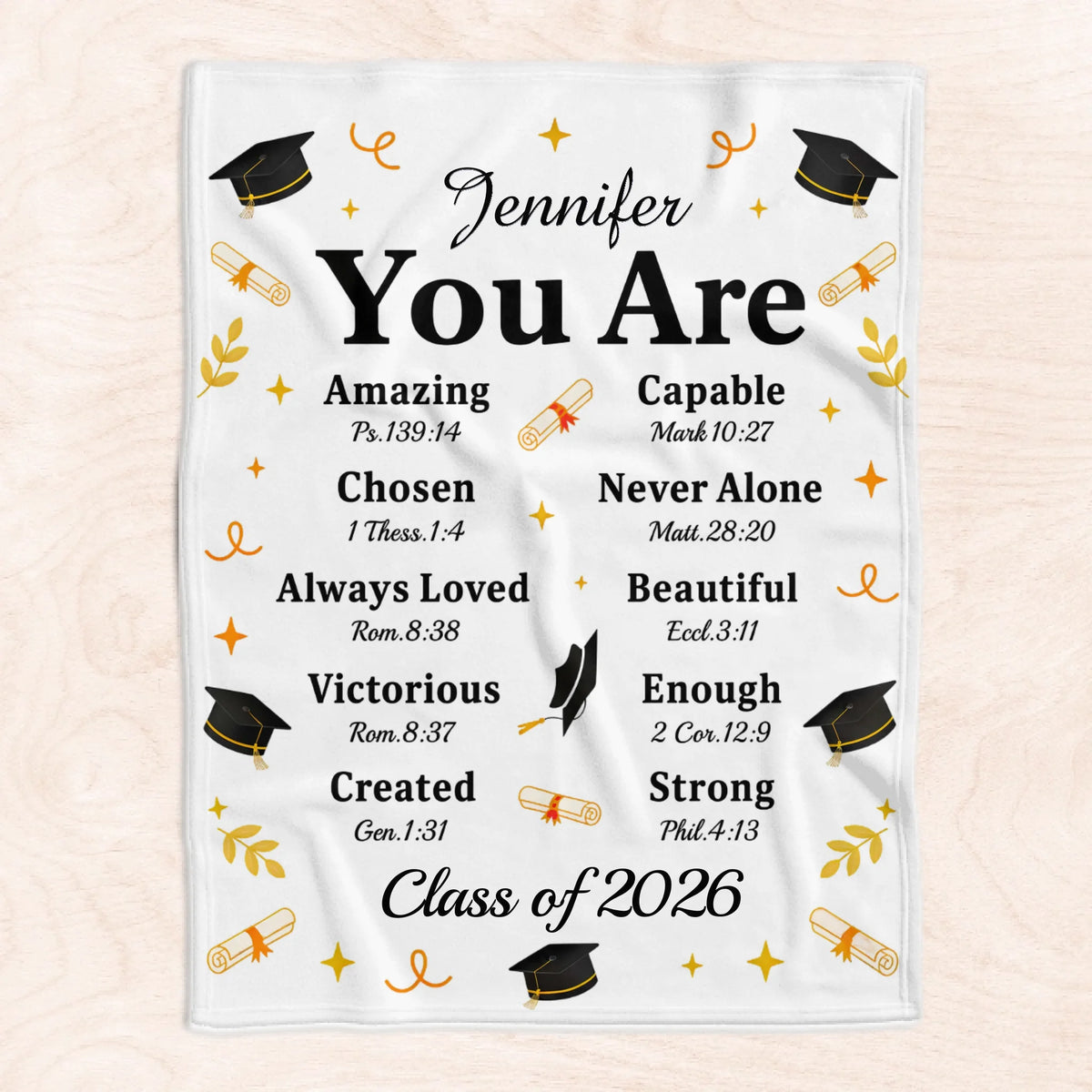 A Blanket Full Of Truths She’ll Carry Into Her Future - Personalized Blanket, Graduation Gift, Class Of 2026, Graduation Gift For Him Her