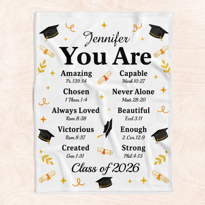 A Blanket Full Of Truths She’ll Carry Into Her Future - Personalized Blanket, Graduation Gift, Class Of 2026, Graduation Gift For Him Her