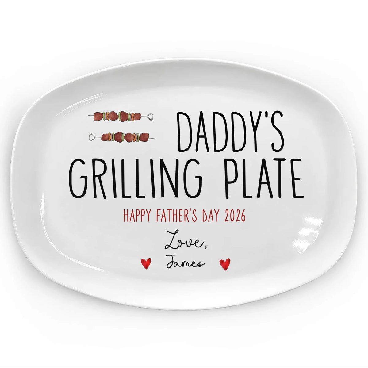 King Of The Grill - Personalized Platter, Grilling Gift for Dad/Grandpa, Father's Day Gift