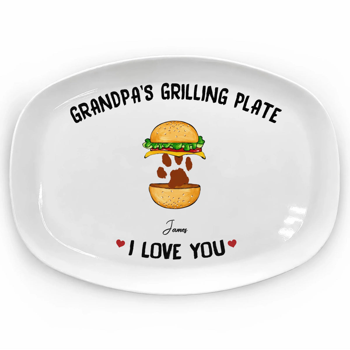Made With Love &amp; Dad’s BBQ Skills - Personalized Platter, Happy Father's Day Gift, BBQ Lover Gift For Dad, Grill Master Daddy Birthday Gifts
