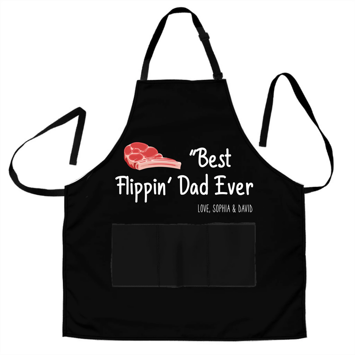 Best Flippin' Dad Ever Grilling Plate - Personalized Apron, Grilling Gift For Dad/Grandpa, Father's Day Gift