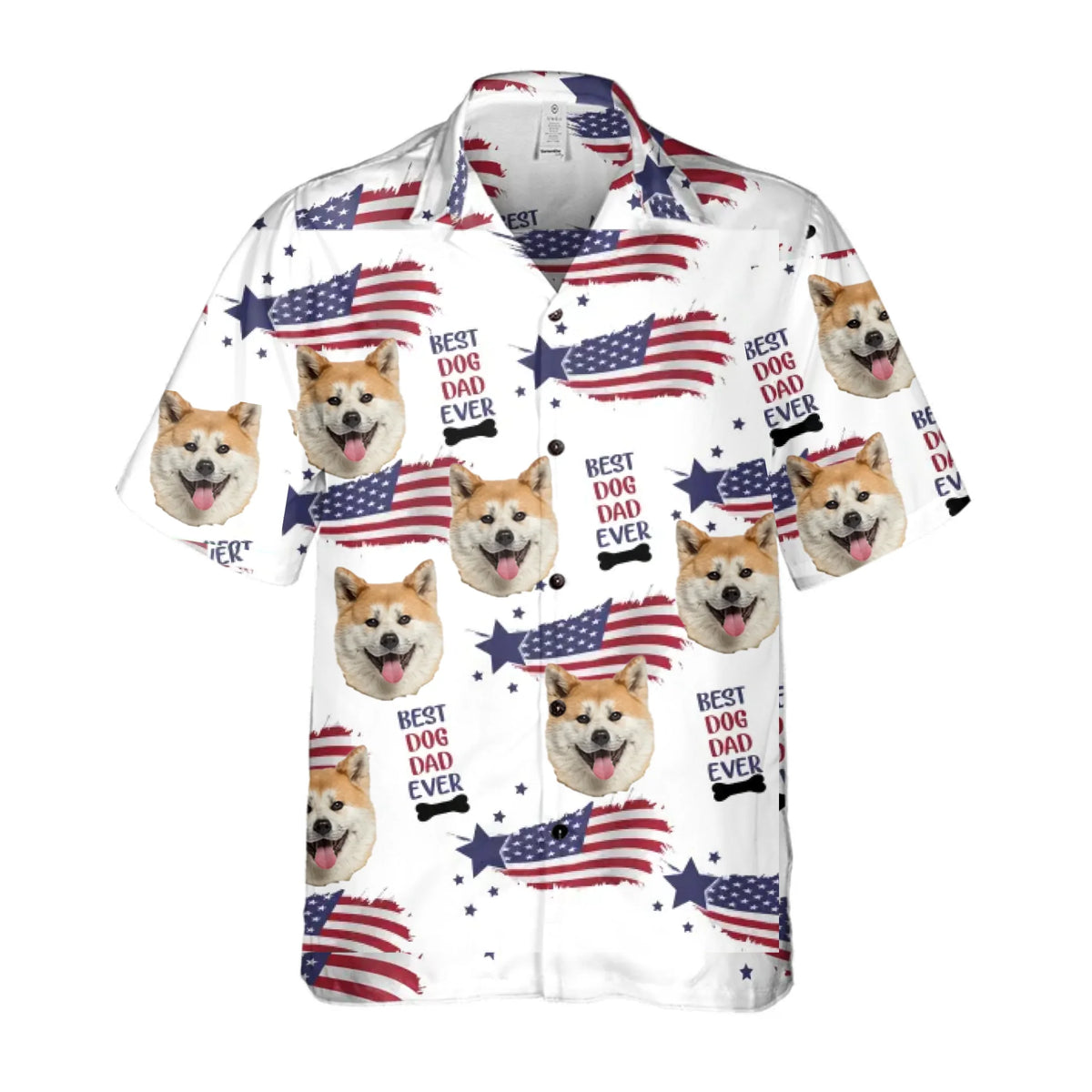 Best Dog Dad Ever - Personalized Hawaiian Shirt, Gift For Dog Dad, 4th July Hawaiian Shirt - CF-HS16