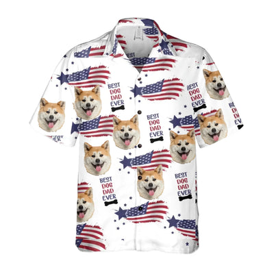 Best Dog Dad Ever - Personalized Hawaiian Shirt, Gift For Dog Dad, 4th July Hawaiian Shirt - CF-HS16