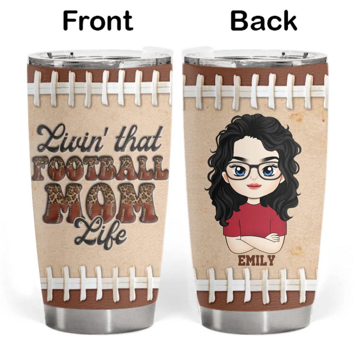 Livin' That Football Mom Life - Personalized Tumbler, Gift For Football Mom - TL26YV