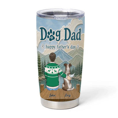 Dad & Dog A Bond That Can't Be Broken - Personalized Tumbler, Gift For Dog Dad, Dog Lovers Gift, Dad Tumbler Gift