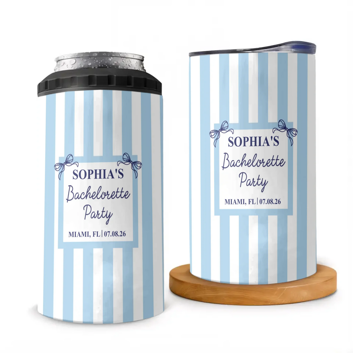Bachelorette Beach Party - Personalized Can Cooler, Coastal Bridal Party Favor, Custom Drink Holder