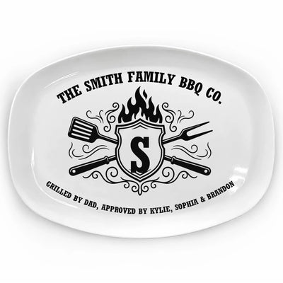 Grilled By Dad, Approved By Kids - Personalized Platter, Father's Day Gift, Grill Dad, BBQ Co Serving Tray, Father’s Day Gift, Grill Master Gift From Kids
