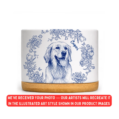 My Favorite Hello Every Day - Personalized Plant Pot, Drawing Pet Portrait From Photo, Gift For Pet Lovers