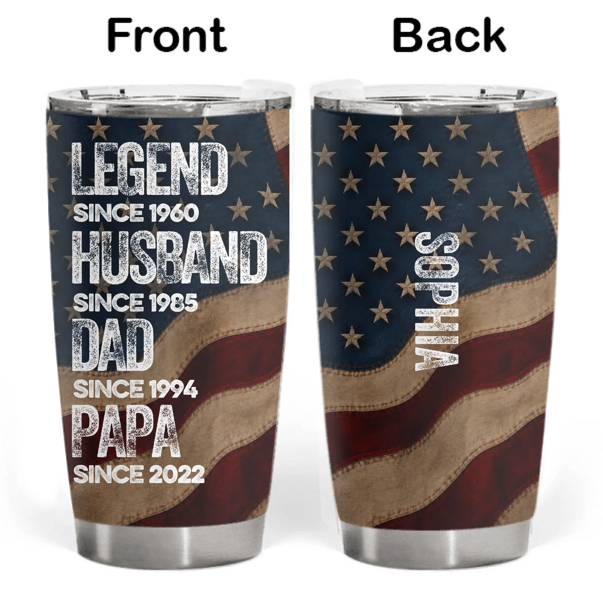 American Legend Husband Dad Papa - Personalized Tumbler, Gift For Dad, Father's Day Gift, American Dad Gift, Birthday Gift For Him