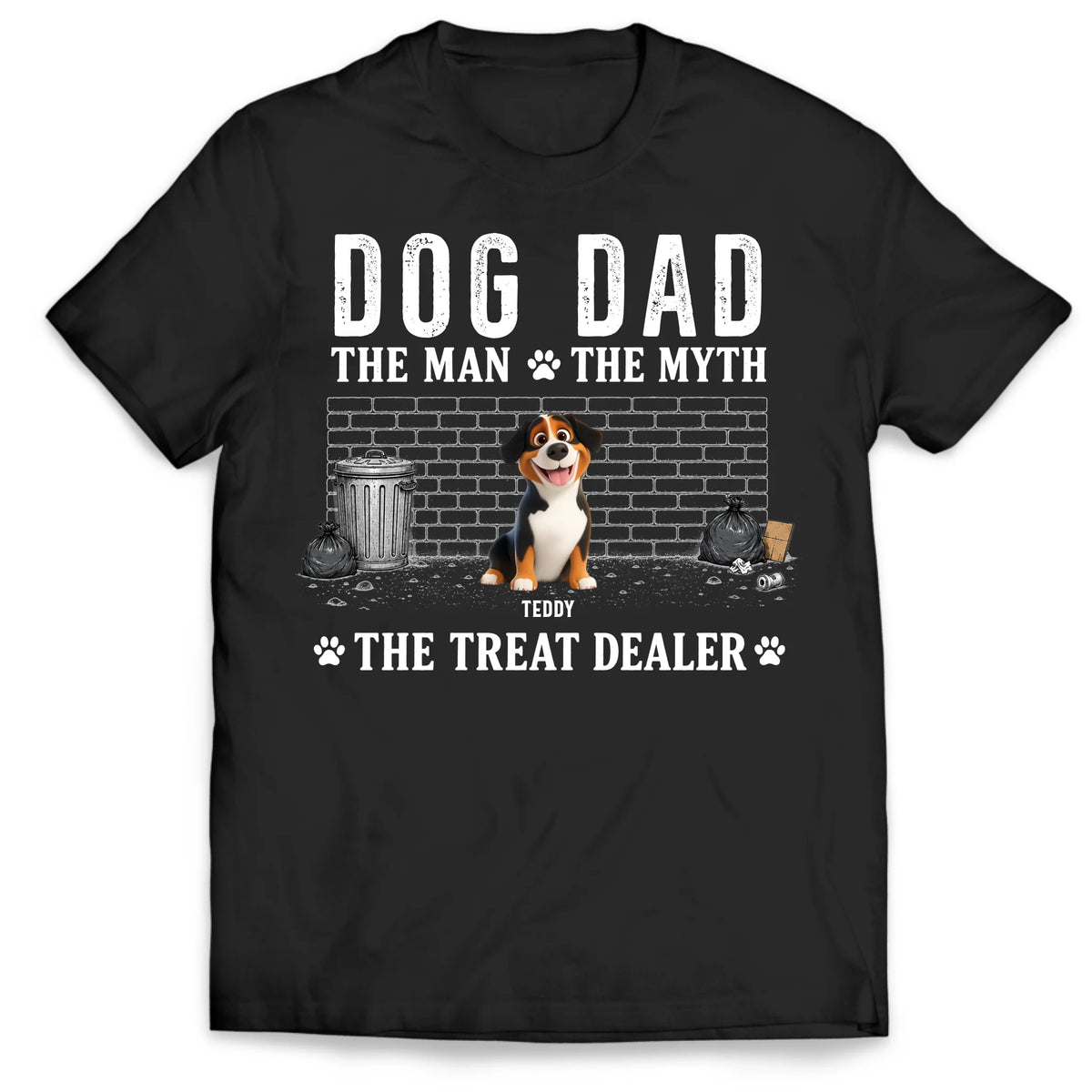 Dog Dad The Snack Dealer With The Biggest Heart - Personalized T-Shirt, Gift For Dog Dad, Dog Lovers Gift, Father's Day, Birthday Gift For Dog Dad