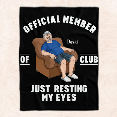 Funny Dad I'm Just Resting My Eyes - Personalized Blanket, Fathers Day Dads Gifts From Daughter Son, Soft Throws Blanket For Couch