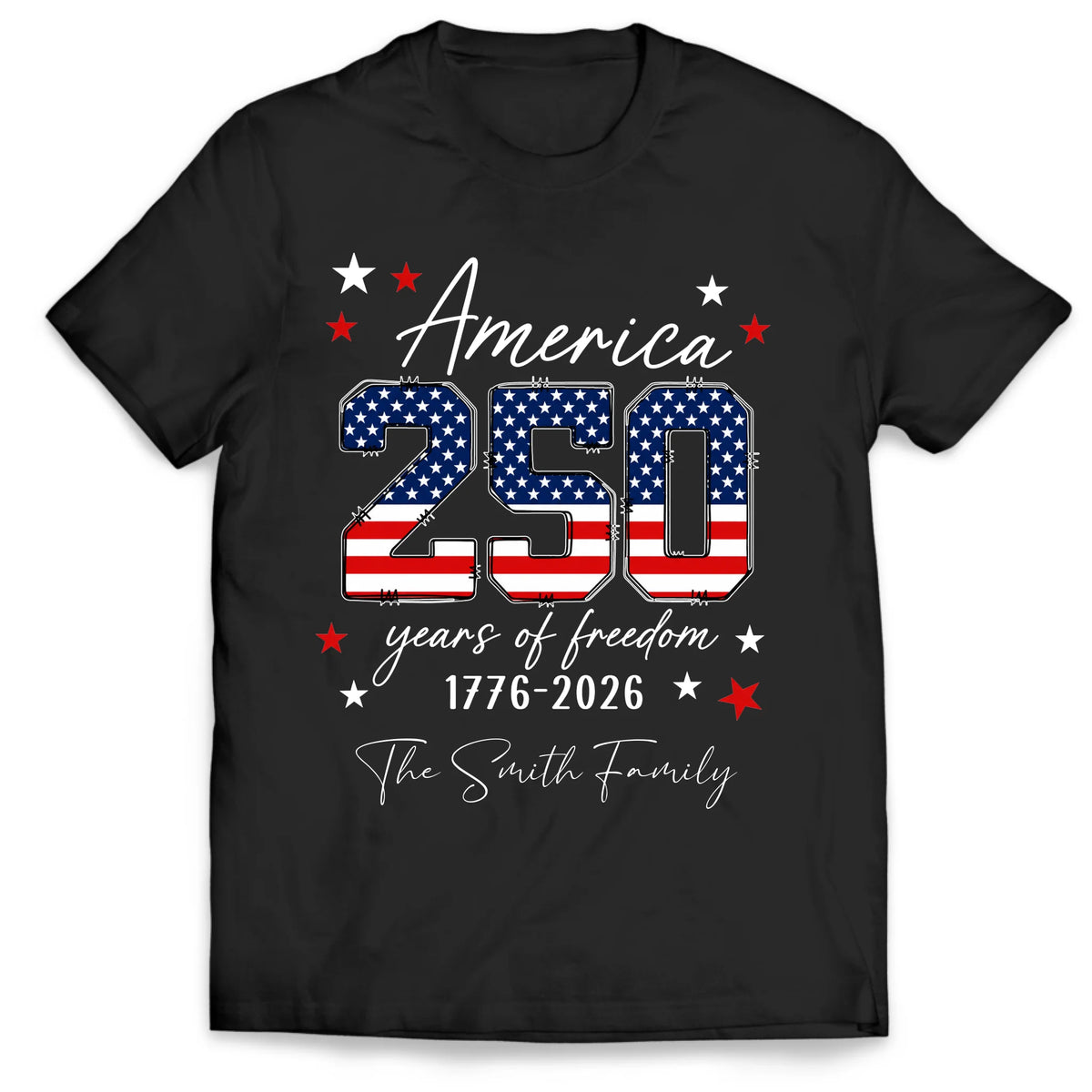 USA 250th Anniversary - Personalized Shirt, 4th July Tee, USA 250th Anniversary Custom Family Name Shirts