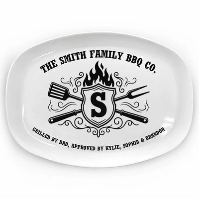 Grilled By Dad, Approved By Kids - Personalized Platter, Father's Day Gift, Grill Dad, BBQ Co Serving Tray, Father’s Day Gift, Grill Master Gift From Kids