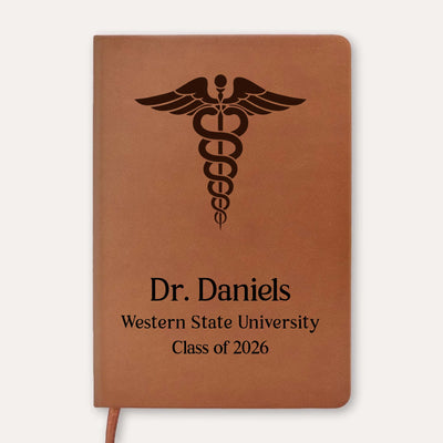 Finally I Did It - Personalized Leather Journal, Doctor Graduation Gift, Medical School Graduation Gift, Dr. Name Class of 2026 Gift