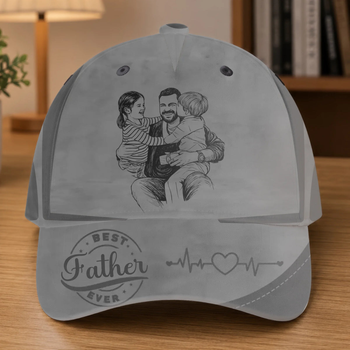 The Best Daddy Ever - Personalized Classic Cap, Gift For Dad, Drawing Portrait From Photo, Father's Day, Birthday Gifts For Dad, Grandpa