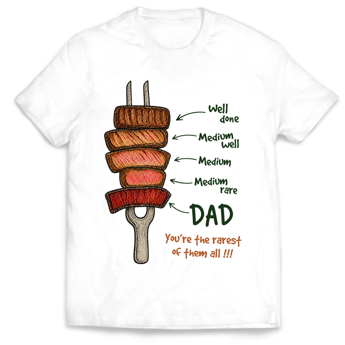 Dad, You’re The Rarest Of Them All - Personalized T-Shirt, Funny BBQ Dad Gift, Grilling Dad Tee