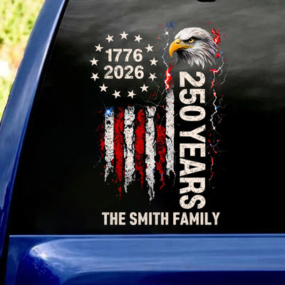 Patriotic Bald Eagle, American Flag - Personalized Decal, 250 Years Anniversary, USA Anniversary Gift
