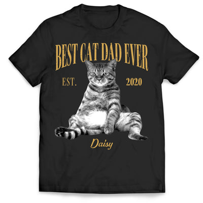Built Different, Cat Dad Edition - Personalized T-Shirt, Custom Pet Portrait Tee, Best Cat Dad Ever Gift, Pet Dad/Mom Gift