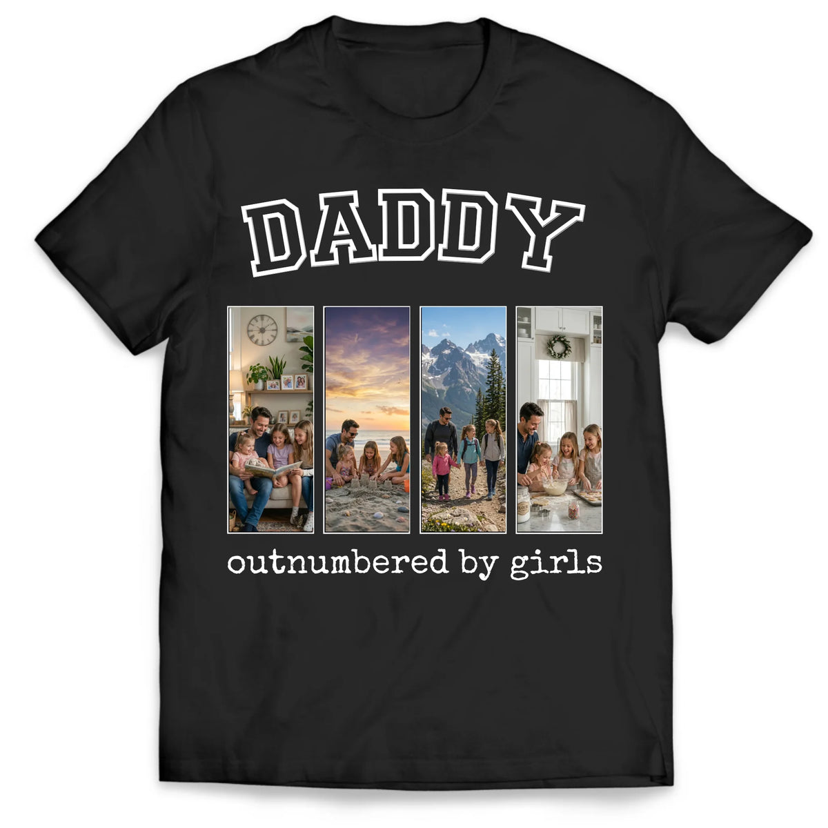 Outnumbered by Girls - Personalized T-shirt, Funny Dad Shirt, Gift for Him, Gift for Dad of Girls, Gift From Daughter