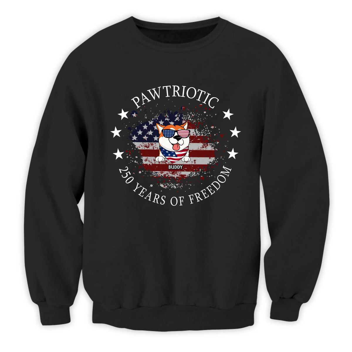 Pawtriotic 250 Years Of Freedom - Personalized T-Shirt, Patriotic Dog Dad/Dog Mom Shirt, 4th Of July Gift for Dog Lovers