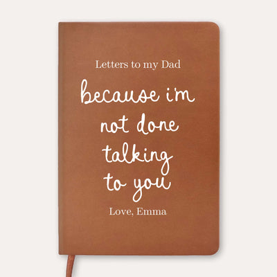 Letter To My Dad - Personalized Leather Journal, Memorial Gift For Loss Of Loved One, In Loving Memory Of