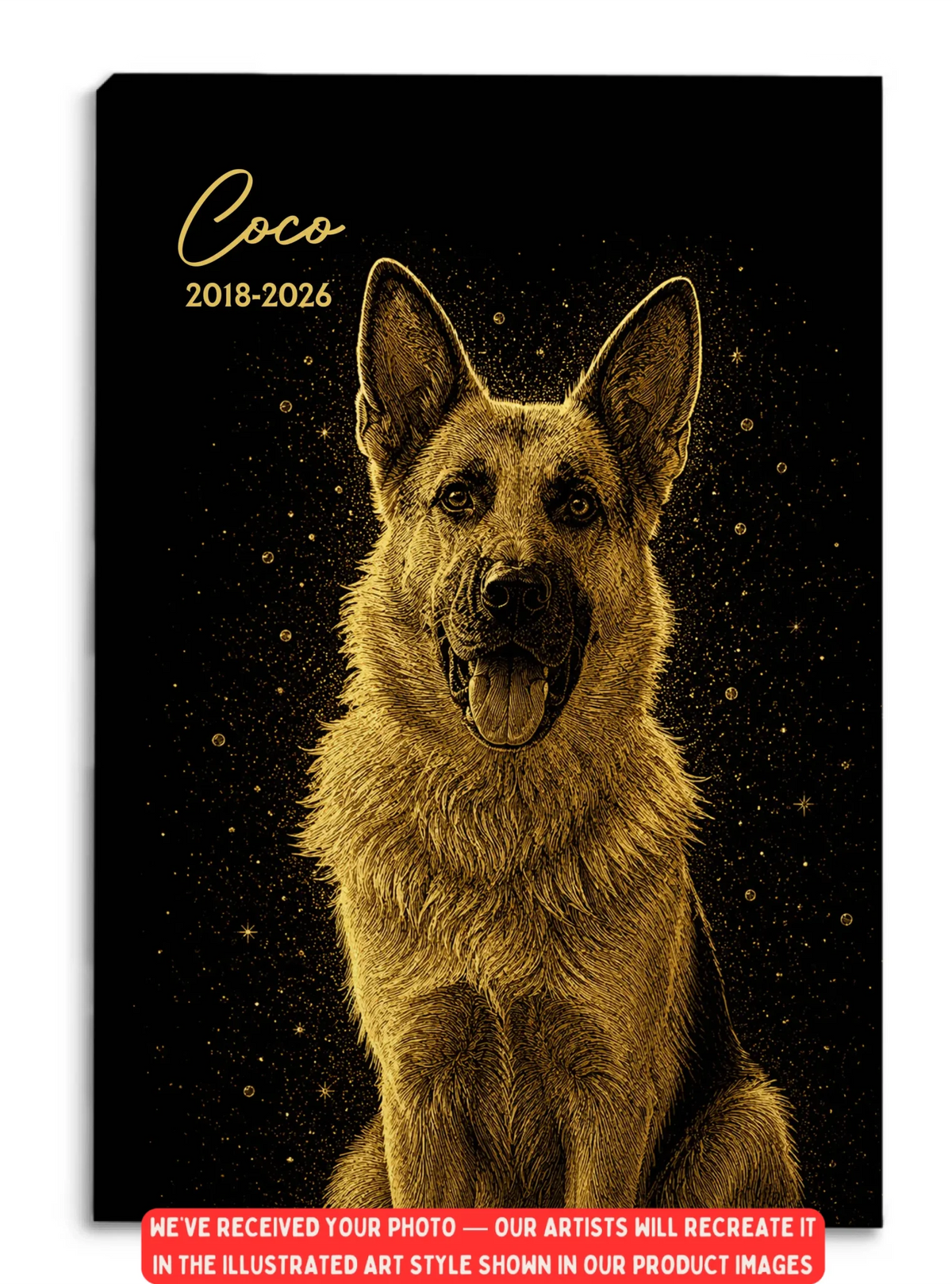 Forever Loved - Personalized Canvas, Memorial Gift For Loss Of Pet With Custom Portrait