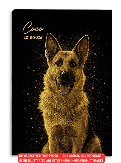 Forever Loved - Personalized Canvas, Memorial Gift For Loss Of Pet With Custom Portrait
