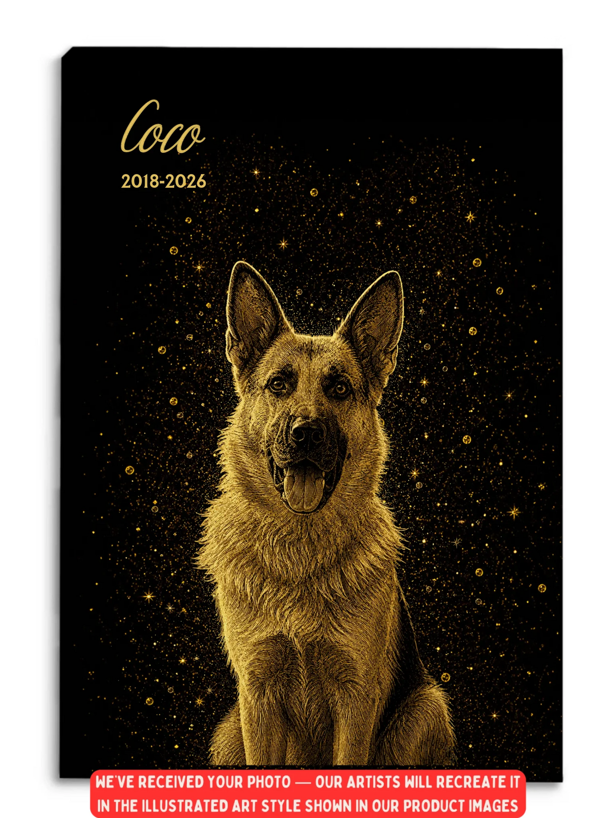 Forever Loved - Personalized Canvas, Memorial Gift For Loss Of Pet With Custom Portrait